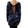 Dark Blue Shirt Tunic Top Tie Dye Mini Dress Shirt Woman's Fashion Clothing