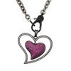 Pink heart CZ rhodium-plated necklace.  