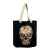 Colorful sugar skull tote bag