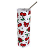 Cherries and bows stainless steel tumbler.  