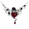 Alchemy Gothic - P630 - Bed Of Blood-Roses Necklace 