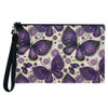 Purple Boho Butterfly Linen Cosmetic Bag