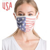 Reusable American Flag stars and stripes ribbed face mask front view
