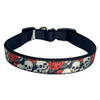 Skull and roses nylon dog collar.  