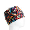 Colorful circles and flowers headband bandana. 