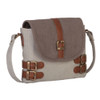 Mona B. Buckled Up Crossbody Canvas Purse front view