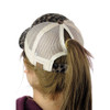 Backside leopard print pony tail baseball cap.