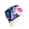 Blue and pink flower headband bandana.