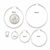 Various sizes of 1.5 mm hoop earrings. 