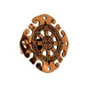 Large Copper Shield Ring Aztec Art Design