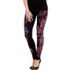 Vocal pink swirl floral print with rhinestones.  
