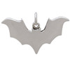 Backside of small sterling silver bat charm pendant.  