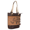 Upcycled Genuine Leather Elephant Tote Bag Purse front side view