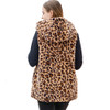 Soft Faux Fur Leopard Hooded Vest back view