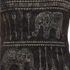 Ribbed Mineral Wash Tank Top with Elephant Print close up view