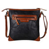 Genuine Leather and Canvas Crossbody Purse back view