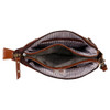 Genuine Leather and Canvas Crossbody Purse inside view