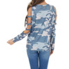 Gray Camo Long Sleeve Shirt with Slits back view