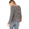 Grey Berber Fleece Long Sleeve Hooded Top back view