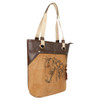 Horse Print Upcycled Genuine Leather Tote Bag Purse front view 2