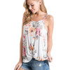 Ivory Floral Print Tank Top front view