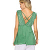 Shamrock Green Flowy Babydoll Top back view