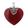 Red Coral Heart Shaped Pendant