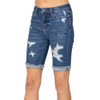 Judy Blue Destroyed Bermuda Shorts front view