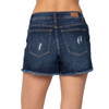 Judy Blue Camo Patch Dark Denim Shorts back view