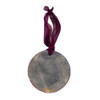 Backside of Raku medallion ornament. 