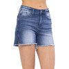 Judy Blue Mid Rise Side Slit Cut Off Shorts side view