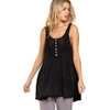 Black Flowy Baby Doll Knit Tank Top Cover Up