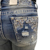 Grace In LA Western Embroidered Pocket Capri Jeans pocket view