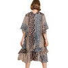 Animal Mixed Print Open Front Long Kimono Vest back view