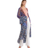 umgee Mixed Floral Print Open Front Bell Sleeve Kimono front view