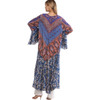 umgee Mixed Floral Print Open Front Bell Sleeve Kimono back view