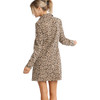 umgee Animal Print Collar Button Down Shirt Dress back view