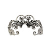 Silver floral heart design cuff bracelet.  