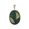 Backside of Malachite oval pendant. 