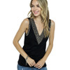 Vocal Apparel Studded Black Tank Top front view 2