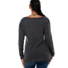 T-Party Charcoal Grey Star Print Waffle Knit Top back view