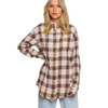 POL Clothing Long Sleeve Plaid Button Down Shirt front view