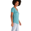 Z Supply Cabana Teal Pocket Tee side view