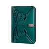 Teal butterfly leather journal