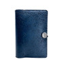 Moon stars blue leather handmade journal.  