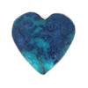 Frontside of Shattuckite sterling silver heart ring. 