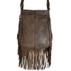 Brown Genuine Leather Fringe Crossbody Purse backside view