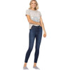 Judy Blue Mid-Rise Raw Hemline Skinny Jeans front view