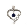 Blue Quartz love heart sterling silver pendant.  