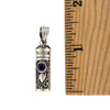 Size of purple Amethyst urn pendant. 